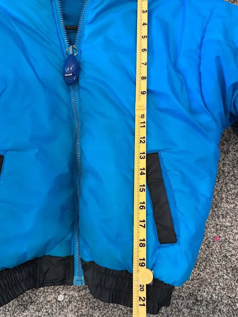 KIDS Vintage NFL Carolina Panthers Reversible Full-Zip Winter Puffer Jacket